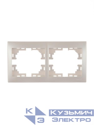 Рамка 2-м Mira горизонт. жемчуж./бел. перламутр. LEZARD 701-3000-147