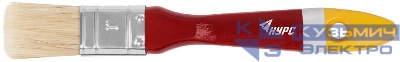 Кисть флейцевая "Мастер" 1дюйм (25мм) натур. щетина деревянная ручка КУРС 00833