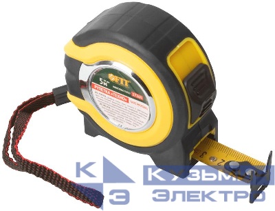 Рулетка Техно 5мх19мм прорезиненный корпус двойн. стопор FIT 17265