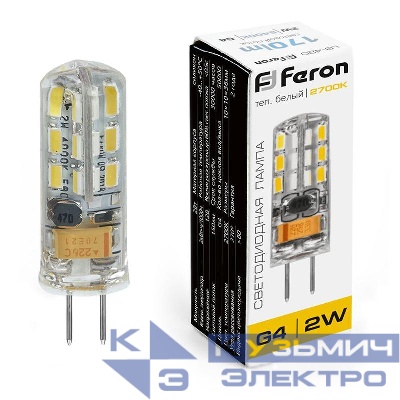 Лампа светодиодная LB-420 2Вт JC 2700К G4 12В FERON 25858
