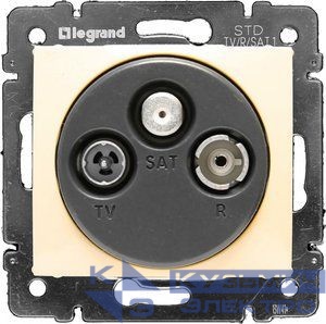 Розетка телевизионная TV/R/SAT Valena с топологией "звезда" механизм сл. кость (блист.) IEK 694373