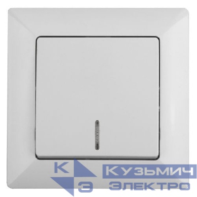 Выключатель 1-кл. СП Solo 4-102-01 10А 250В IP20 с подсветкой бел. Intro Б0053557