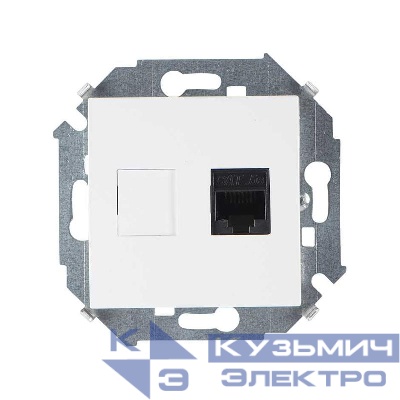 Розетка компьютерная Simon 15 RJ45 кат.5E AMP механизм бел. Simon 1591551-030