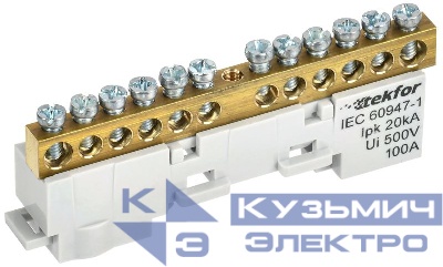 Шина L "фаза" неизол. на универс. держ. 6х9-12-Ср TEKFOR IEK TF-NN10-12-DL-K03