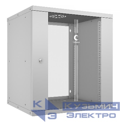 Шкаф телекоммуникационный настенный разборный LIGHT WSC-05D-12U55/45 19дюйм 12U дверь стекло сер. Cabeus 10179c