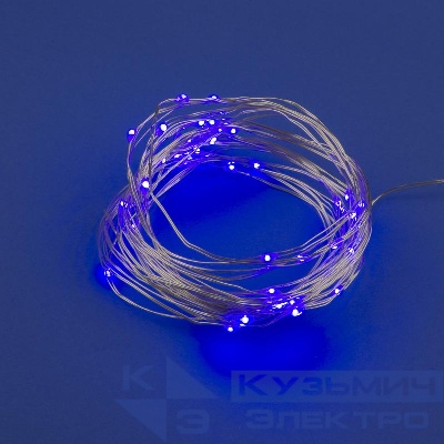Гирлянда LED на батарейках ULD-S0500-050/SCB/2AA PURPLE IP20 DEW 2AA (не в/к) "Роса" 5м 50 диодов фиол. провод медн. Uniel UL-00007185