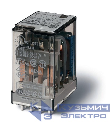 Реле миниатюрное универсальное электромеханич. монтаж на печатную плату 4CO 7А AgNi 230В AC влагозащ. RTIII опции: нет FINDER 551482300001