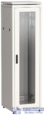 Шкаф сетевой 19дюйм LINEA N 33U 600х600мм стекл. передн. дверь сер. ITK LN35-33U66-G