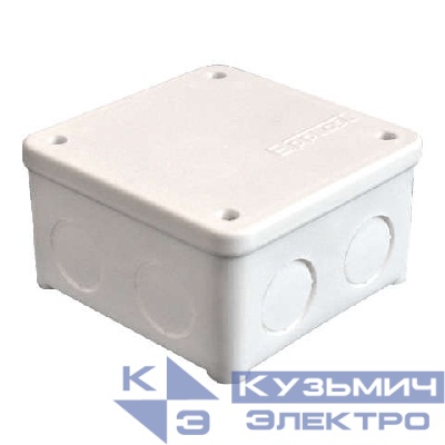 Коробка распределительная ОП 85х85х45мм IP54 7 выходов без гермовводов крышка на винтах бел. Epplast 135131