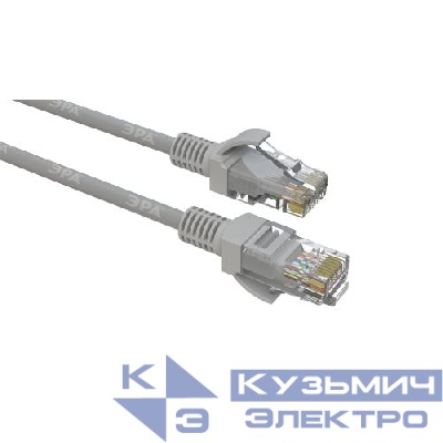 Патч-корд кат.5E U/UTP неэкранир. Cu 5м сер. Эра Б0051413