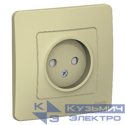 Розетка 1-м СП Blanca 16А IP20 250В без заземл. защ. шторки беж. SE BLNRS000117