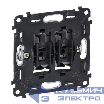 Выключатель 2-кл. СП Valena In'matic 10А IP20 250В безвинтов. зажимы механизм сер. Leg 752005