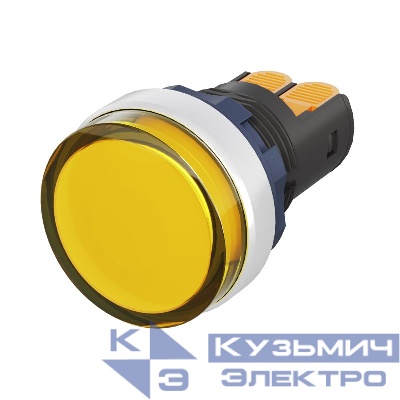 Индикатор сигнальный со встроен. диодом 9-24В зажим Plug-In алюм. желт. DKC M22L-F24YAP