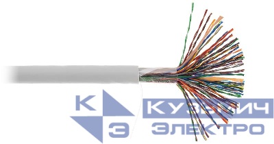 Кабель U/UTP кат.5 (класс D) 50 пар 100МГц ОЖ BC чистая медь внутр. PVC нг(В) сер. (уп.305м) NETLAN EC-UU050-5-PVC-GY-3