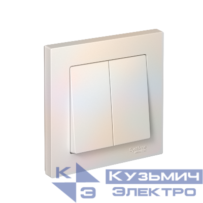 Выключатель 2-кл. AtlasDesign (сх. 5) 10AX быстрозажим. клем. в сборе жемчуж. SE ATN000452S