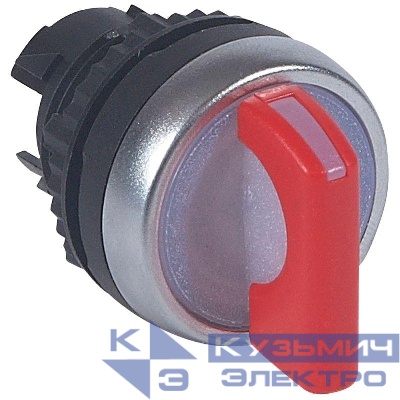 Головка переключателя с инд. 3полож. ручка с фикс. 45град. (1-0-2) 10-12-2час красн. Osmoz Leg 024051