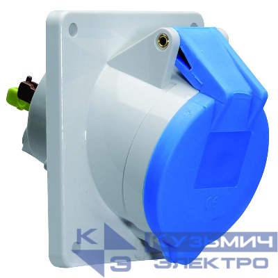 Розетка встраиваемая 16А 3п 2P+PE 6ч 230В IP44 наклонная 74х62 Quick-Connect Bals 12772