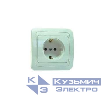 Розетка 1-м СП Mimoza 16А IP20 с заземл. керамика бел./бел. Makel 12008