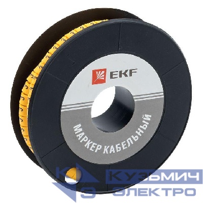 Маркер каб. 1.5кв.мм "3" (к-1000ед) (ЕС-0) EKF plc-KM-1.5-3
