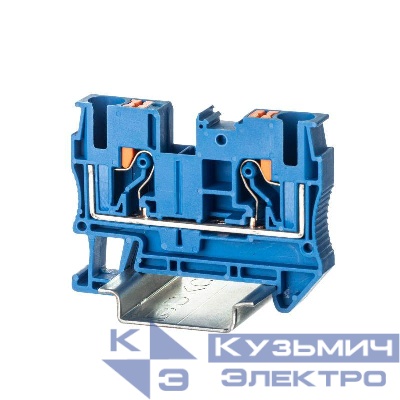 Клемма проходная зажим push-in 2 точки подключения 6кв.мм син. DKC VPR-6-BU