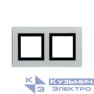 Рамка 2-м 4мод. Avanti натуральн. стекло свет. сер. DKC 4404824