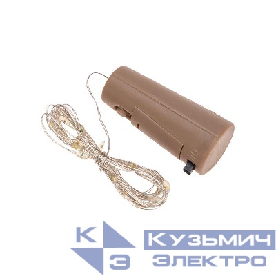 Гирлянда светодиодная "Роса" 2м 20LED тепл. бел. 0.1Вт IP20 с пробкой элементы питания 3хLR44 (в компл.) Neon-Night 302-026