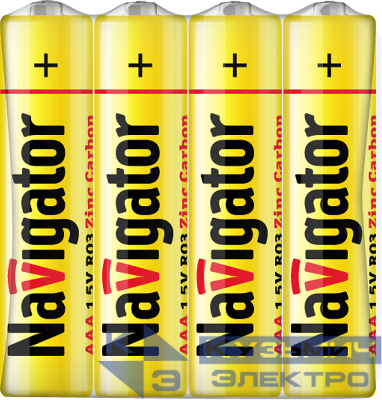 Элемент питания солевой AAA/R03 94 757 NBT-NS-R03-SH4 (уп.4шт) Navigator 94757
