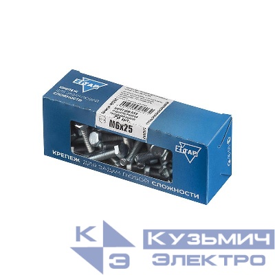 Болт с шестигранной головкой М6х25 DIN 933 оцинк. (уп.70шт) Zitar 105202