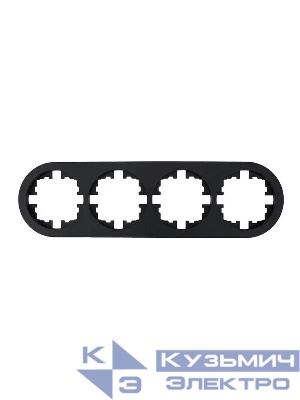 Рамка 4-м OSEN горизонт. круглая механизм черн. бархат LEZARD 744-4200-149