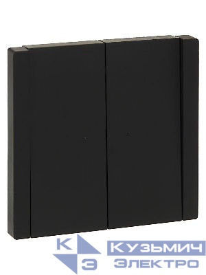 Выключатель проходной 2-кл. СП FORTE&PIANO 10А FP108 с индикацией черн. IEK FP-V22-1-10-1-K02