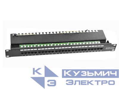 Патч-панель телефонная UTP, 19", 25 портов RJ45, cat.3, 1U, Krone Type, "SB"