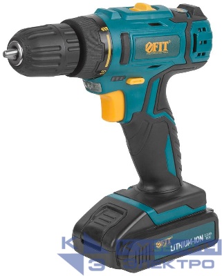 Дрель-Шуруповерт акк. 18В; 0-400/1450 об/мин; 29 Нм; 2 (Li-Ion) 1.3 Ач; 1.5 ч.; рез. накл.; кейс FIT 80189