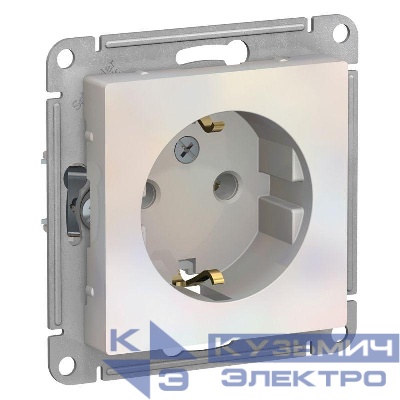 Розетка 1-м СП AtlasDesign 16А IP20 с заземл. механизм жемчуж. SE ATN000443