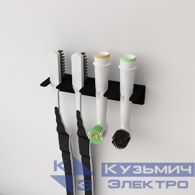 Держатель для хранения зубных щеток и насадок монтаж без сверления черн. Rexant 38-0695