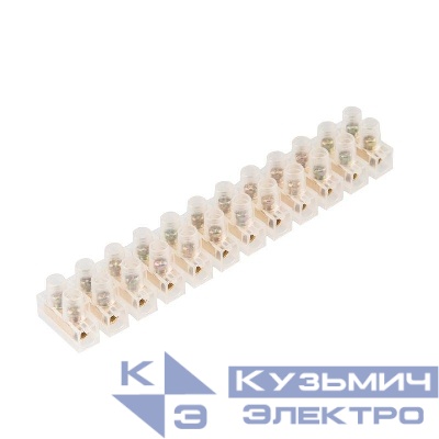 Колодка клеммная винтовая KВ-6 2.5х6кв.мм 6А полиэтилен бел. Rexant 07-5006