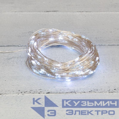 Гирлянда светодиодная "Роса" 20м 200LED бел. 3.6Вт IP44 с трансф. Neon-Night 303-205