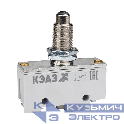 Микропереключатель МП-1105м/05 (толкатель-шарик-винт-фронт гайками) КЭАЗ 347465