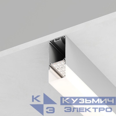 Профиль накладной/подвесной CAB266 35х74 L2000 в комплекте 2 заглушки 4 крепежа алюм. серебр. FERON 10377