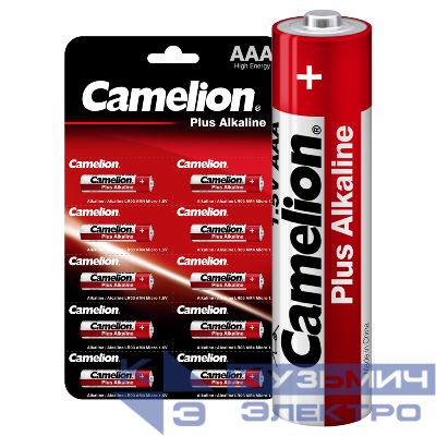 Элемент питания алкалиновый AAA/LR03 1.5В Plus Alkaline LR03-BP1х10P (блист.10шт) Camelion 14136