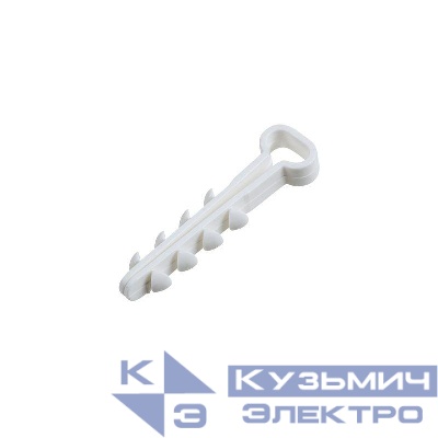 Дюбель-хомут нейлоновый прямоугольный 5-8мм бел. (уп.100шт) Rexant 07-4608