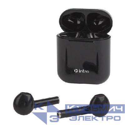 Гарнитура-Bluetooth BI1600 сенсорная ultra slim с зар. кейсом черн. Intro Б0044835