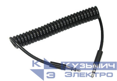 Кабель аудио AUX 3.5мм шнур спираль 1м черн. Rexant 18-4010