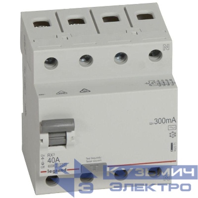 Выключатель дифференциального тока (УЗО) 4п 40А 300мА тип AC RX3 ИЭК Leg 402071