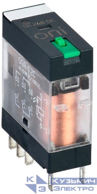 Реле общего назначения OGR-1 2C 24В DC с LED и тест. кнопкой ONI OGR-1-2C-DC24V-L-B
