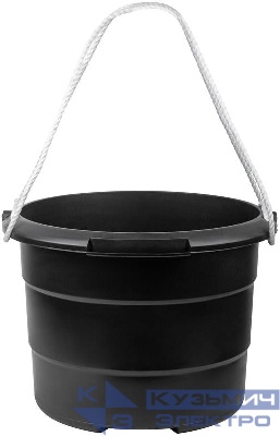 Ведро строительное пластиковое для переноски раствора. усиленные стенки канатные ручки 40л FIT 04100