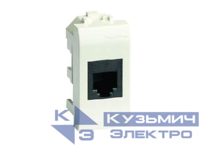 Розетка компьютерная СП 1мод. Brava RJ45 кат.6 экранир. бел. DKC 76668B