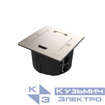 Лючок MultiDesk MDK20 на 2мод. IP44 с монтажной коробкой для стены фальшпола стола никель SE MDK20102NA