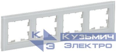 Рамка 4-м BRITE РУ-4-2-БрБ стекло бел. IEK BR-M42-G-K01