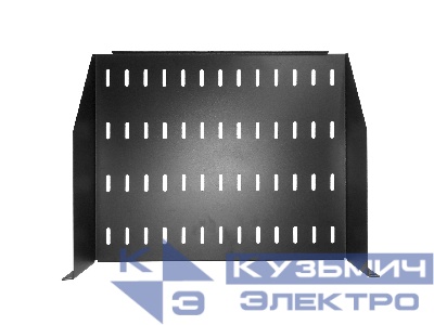 Полка консольная 2U, глубина 370, без крепежа, черная