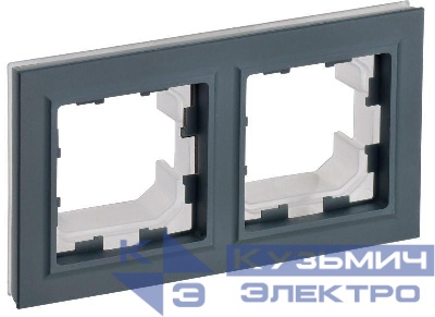 Рамка 2-м BRITE IP44 РУ-2-БрГ-44 граф. IEK BR-M22-44-K53